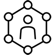 Icon of nodes around a figure.